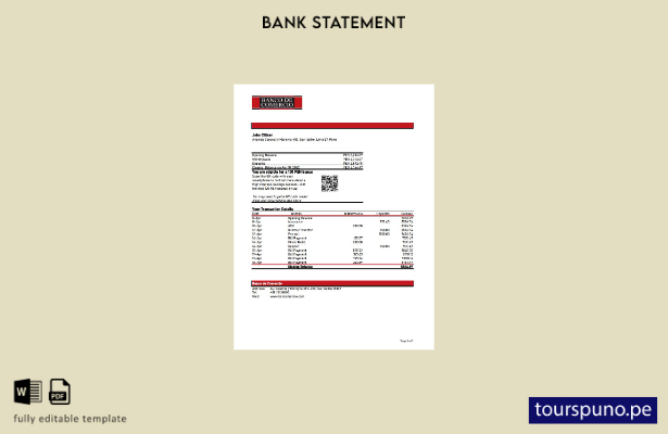listo para imprimir plantilla de excel de extracto bancario del Banco de Comer 1
